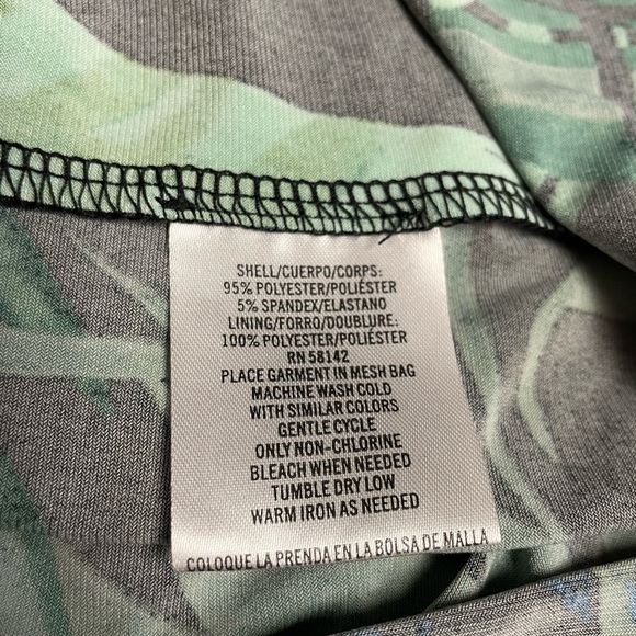 London Times Cropped Green Palm Tropical Halter Wide Leg Jumpsuit, Size 14 - Picture 9 of 9